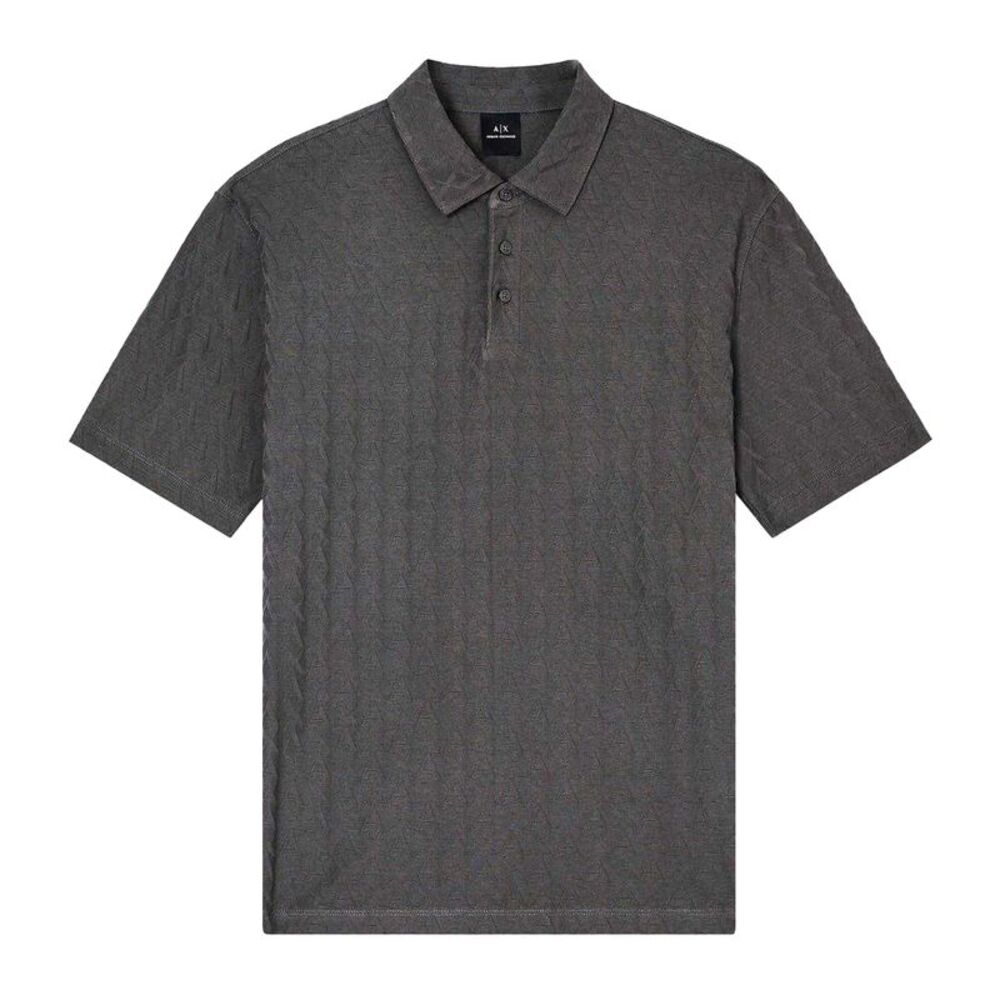 Armani Exchange Mens Geometric Collared Polo Shirt / Sage